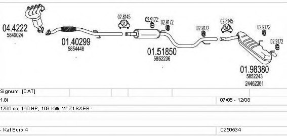 MTS C250534005733 Exhaust System